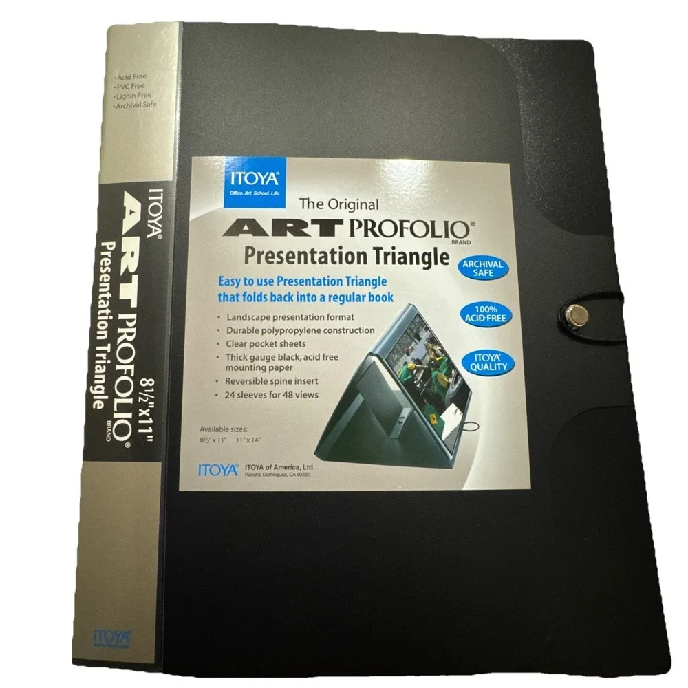 ITOYA Art Profolio Presentation Triangle 8.5x11 Portfolio Folder Black